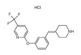 2-(3-piperidin-4-ylidenemethyl-phenoxy)-5-trifluoromethyl-pyridine hydrochloride结构式