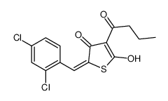 (2Z)-4-butanoyl-2-[(2,4-dichlorophenyl)methylidene]-5-hydroxythiophen-3-one Structure