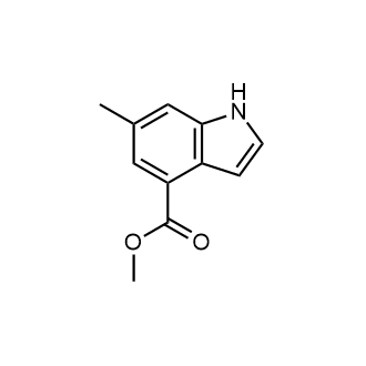 6-甲基-1H-吲哚-4-甲酸甲酯结构式