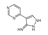 1H-Pyrazol-3-amine, 4-(4-pyrimidinyl)-结构式