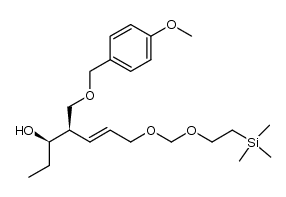 (3R,4R,E)-4-(((4-methoxybenzyl)oxy)methyl)-7-((2-(trimethylsilyl)ethoxy)methoxy)hept-5-en-3-ol结构式