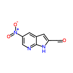5-nitro-1H-pyrrolo[2,3-b]pyridine-2-carbaldehyde结构式