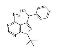 (4-amino-1-tert-butyl-1H-pyrazolo[3,4-d]-pyrimidin-3-yl)-phenyl-methanol结构式