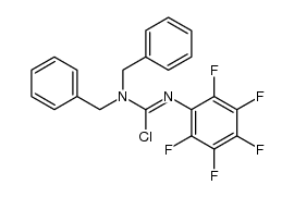 N,N-dibenzyl-N'-(perfluorophenyl)carbamimidic chloride Structure