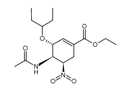 (3R,4R,5R)-ethyl 4-acetamido-5-nitro-3-(pentan-3-yloxy)cyclohex-1-enecarboxylate Structure