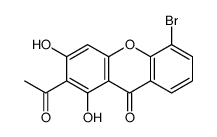 2-acetyl-5-bromo-1,3-dihydroxyxanthen-9-one结构式