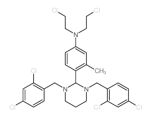 Benzenamine,4-[1,3-bis[(2,4-dichlorophenyl)methyl]hexahydro-2-pyrimidinyl]-N,N-bis(2-chloroethyl)-3-methyl- structure