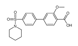 2-methoxy-4-(4-piperidin-1-ylsulfonylphenyl)benzoic acid Structure