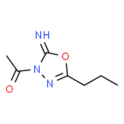 1,3,4-Oxadiazol-2(3H)-imine, 3-acetyl-5-propyl- (9CI) Structure