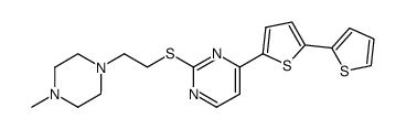 4-(2',2''-bithiophene-5'-yl)-2-<<2'''-(N-methylpiperazino)ethyl>thio>pyrimidine Structure