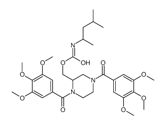 [1,4-bis(3,4,5-trimethoxybenzoyl)piperazin-2-yl]methyl N-(4-methylpentan-2-yl)carbamate Structure