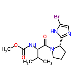 N-[(1S)-1-[[(2S)-2-(5-溴-1H-咪唑-2-基)-1-吡咯烷基]羰基]-2-甲基丙基]氨基甲酸甲酯结构式