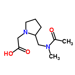 (2-{[Acetyl(methyl)amino]methyl}-1-pyrrolidinyl)acetic acid Structure