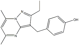 4-((2-ethyl-5,7-dimethylpyrazolo[1,5-a]pyrimidin-3-yl)methyl)phenol结构式