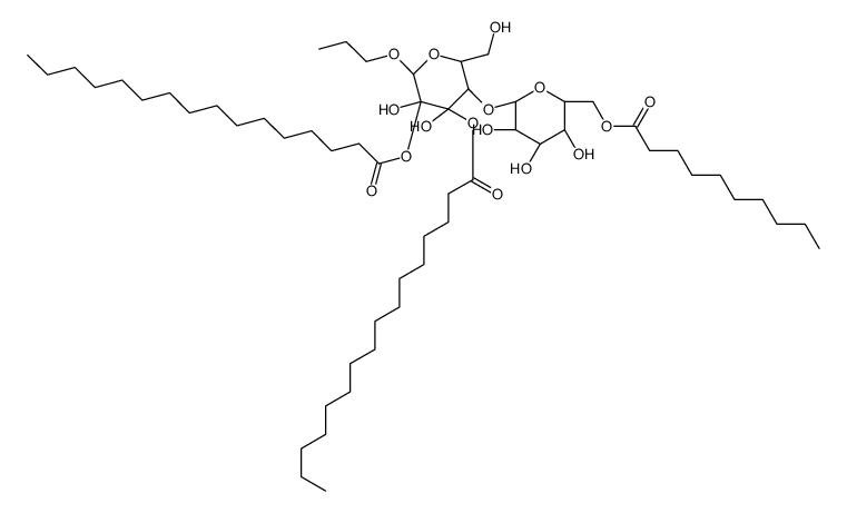 1(3),2-dipalmitoyl-3(1)-(glucopyranosyl-(6-decanoyl)-(1-4)-glucopyranosyl)-glycerol结构式