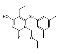 6-(3,5-dimethylphenyl)selanyl-1-(ethoxymethyl)-5-ethyl-2-sulfanylidenepyrimidin-4-one结构式