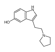 3-[2-(1-Pyrrolidinyl)ethyl]-1H-indol-5-ol结构式