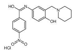 N-[4-hydroxy-3-(piperidin-1-ylmethyl)phenyl]-4-nitrobenzamide,hydrochloride结构式