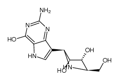 4H-Pyrrolo3,2-dpyrimidin-4-one, 2-amino-7-(2S,3S,4R,5R)-3,4-dihydroxy-5-(hydroxymethyl)-2-pyrrolidinyl-1,5-dihydro- Structure