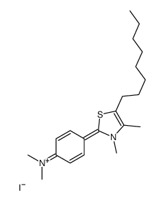 4-(3,4-dimethyl-5-octyl-1,3-thiazol-3-ium-2-yl)-N,N-dimethylaniline,iodide Structure