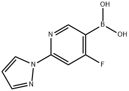 4-Fluoro-2-(1H-pyrazol-1-yl)pyridine-5-boronic acid结构式