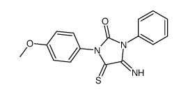 4-imino-1-(4-methoxyphenyl)-3-phenyl-5-sulfanylideneimidazolidin-2-one结构式