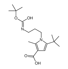 1-{3-[(叔丁氧基羰基)氨基]丙基}-5-(叔丁基)-2-甲基-1H-吡咯-3-羧酸结构式