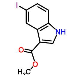 5-碘-1H-吲哚-3-甲酸甲酯结构式