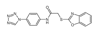2-(1,3-benzoxazol-2-ylsulfanyl)-N-[4-(tetrazol-1-yl)phenyl]acetamide结构式