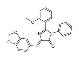 4H-Imidazol-4-one,5-(1,3-benzodioxol-5-ylmethylene)-3,5-dihydro-2-(2-methoxyphenyl)-3-phenyl-结构式