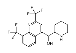 α-2-piperidyl-2,8-bis(trifluoromethyl)quinoline-4-methanol structure