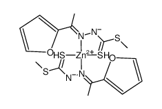 bis[S-methyl-β-N-(2-furylmethyl)methylenedithiocarbazato]zinc(II)结构式