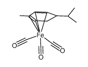 tricarbonyl((5R)-1-4-η-{2-methyl-endo-5-(1-methylethyl)-1,3-cyclohexadiene})iron Structure