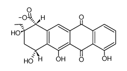 (1R,2R,4R)-2-Ethyl-1,2,3,4,6,11-hexahydro-2,4,5,7-tetrahydroxy-6,11-dioxo-1-naphthacenecarboxylic acid methyl ester structure