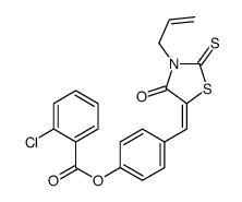 [4-[(E)-(4-oxo-3-prop-2-enyl-2-sulfanylidene-1,3-thiazolidin-5-ylidene)methyl]phenyl] 2-chlorobenzoate结构式
