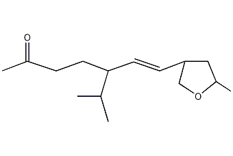 (E)-5-异丙基-7-(2-甲基-2-四氢呋喃基)-6-庚烯-2-酮结构式