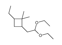 2-(2,2-diethoxyethyl)-4-ethyl-1,1-dimethylcyclobutane结构式