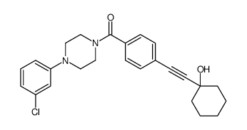 [4-(3-chlorophenyl)piperazin-1-yl]-[4-[2-(1-hydroxycyclohexyl)ethynyl]phenyl]methanone结构式