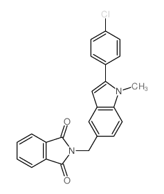 1H-Isoindole-1,3(2H)-dione,2-[[2-(4-chlorophenyl)-1-methyl-1H-indol-5-yl]methyl]-结构式