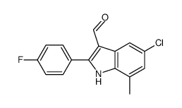 1H-Indole-3-carboxaldehyde,5-chloro-2-(4-fluorophenyl)-7-methyl-(9CI)结构式
