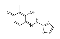3-hydroxy-2-methyl-4-(1,3-thiazol-2-ylhydrazinylidene)cyclohexa-2,5-dien-1-one结构式