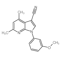 1H-Pyrrolo[2,3-b]pyridine-3-carbonitrile,1-(3-methoxyphenyl)-4,6-dimethyl-结构式