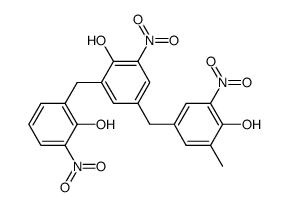 4-<(4-Hydroxy-3-methyl-5-nitro)benzyl>-2-<(2-hydroxy-3-nitro)benzyl>-6-nitrophenol Structure