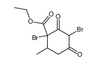 1,3-Dibromo-6-methyl-2,4-dioxo-cyclohexanecarboxylic acid ethyl ester Structure
