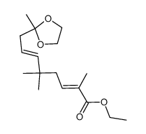 ethyl 9,9-ethylenedioxy-2,5,5-trimethyl-trans-2-trans-6-decadien-1-oate结构式