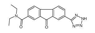 N,N-diethyl-9-oxo-7-(2H-tetrazol-5-yl)fluorene-2-carboxamide结构式