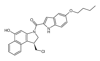 3-(5-butyloxyindole-2-carbonyl)-1-(S)-(chloromethyl)-5-hydroxy-1,2-dihydro-3H-benz[e]indole结构式