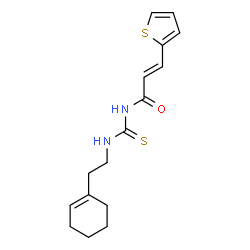 (2E)-N-{[2-(cyclohex-1-en-1-yl)ethyl]carbamothioyl}-3-(thiophen-2-yl)prop-2-enamide结构式