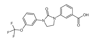 3-[2-oxo-3-[3-(trifluoromethoxy)phenyl]imidazolidin-1-yl]benzoic acid Structure