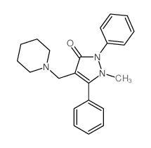 1-methyl-2,5-diphenyl-4-(1-piperidylmethyl)pyrazol-3-one结构式